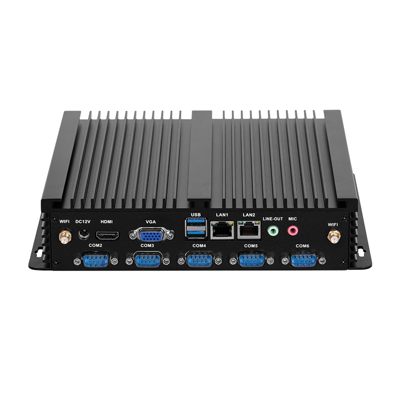 Gpio RS232/422/485 WiFi Win10 Iot Linux 6 LAN X86 Fanless Industrial Mini PC