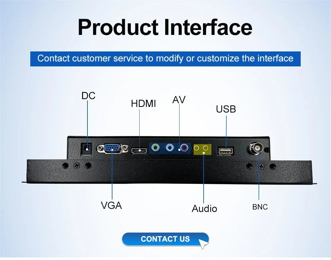 10&prime;&prime; 10.1&prime;&prime; Inch HDMI VGA AV BNC Non Touch Screen Metal Case TFT Open Frame Embedded OEM ODM Industrial LCD Monitor