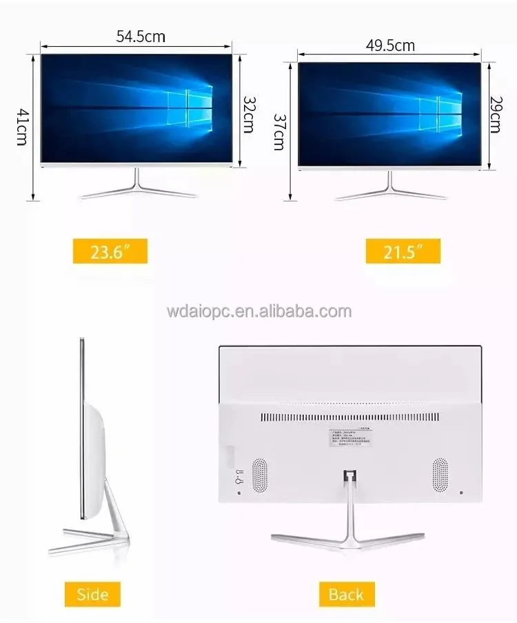 Cheap I3 I5 I7 Thin Touch Panel Office Home Ai0 Desktop Computers 24 Inch IPS RAM 8GB ROM 500GB All in One PC