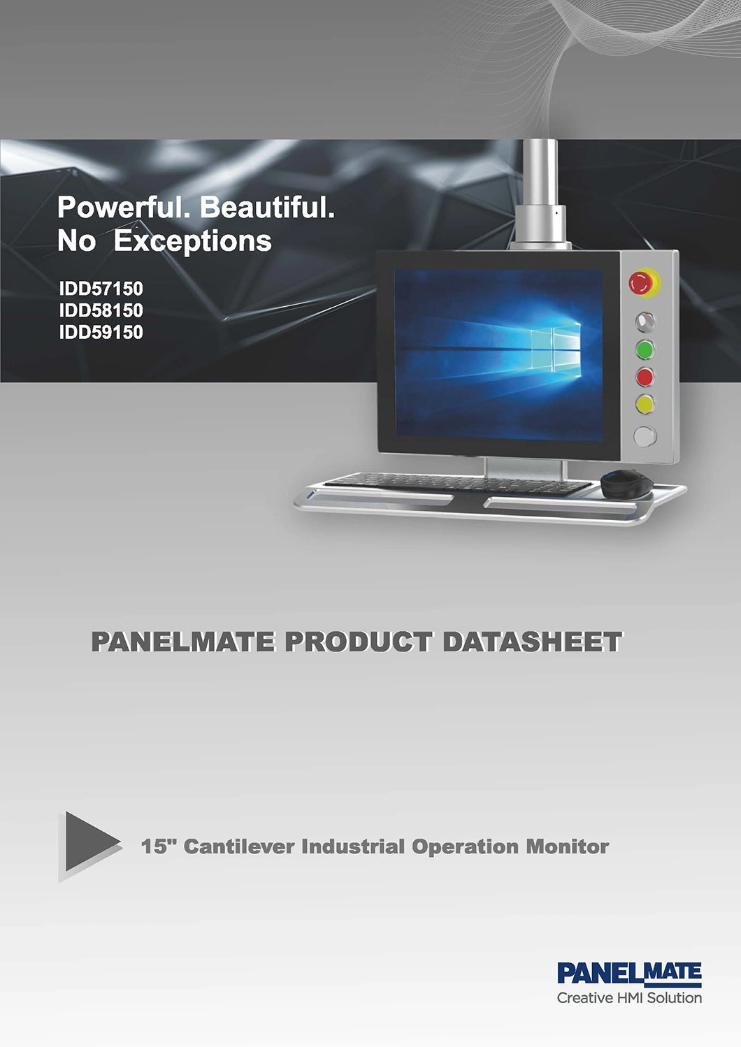 15 Inch Industrial Operation Panel HMI Cantilever Enclosure Supported Arm System Control Panel IP65 Capacitive Touch Screen LCD Display Beckhoff Panel Monitor