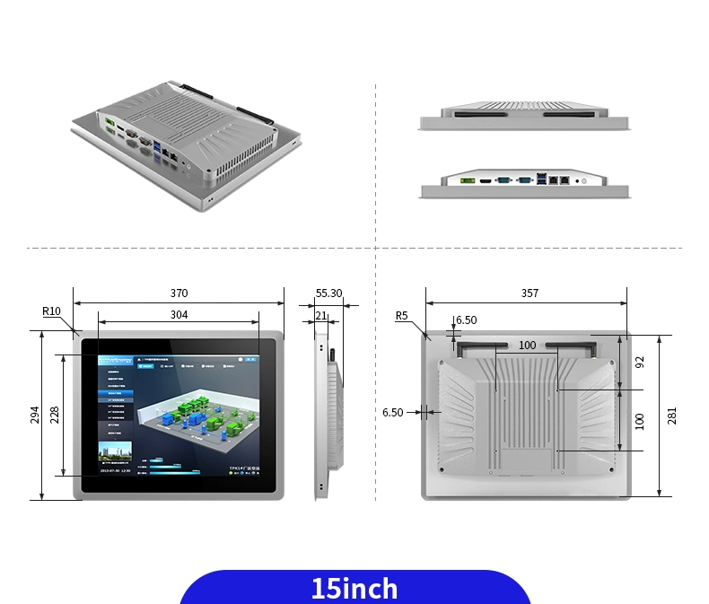 Ipc Manufacturers RS232 RS485 IP65 Waterproof I3 I5 I7 Cheap 10.4&quot; 12.1&quot; 15&quot; 17&quot; 19&quot; LCD Monitor Embedded Touch Fanless Industrial Display Panel PC Windows 10