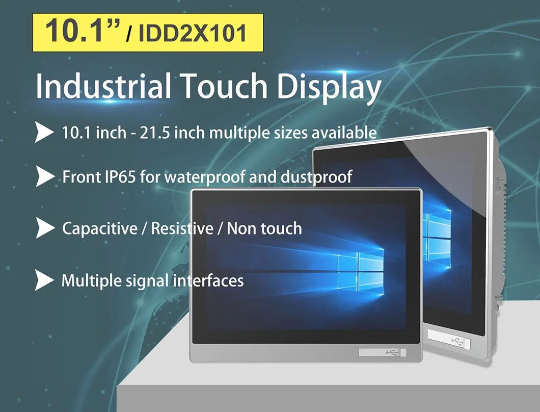 10.1 Inch Industrial Control Panel Resistive Touch Screen Embedded Panel Display IP65 HMI Industrial Display Industrial Monitor