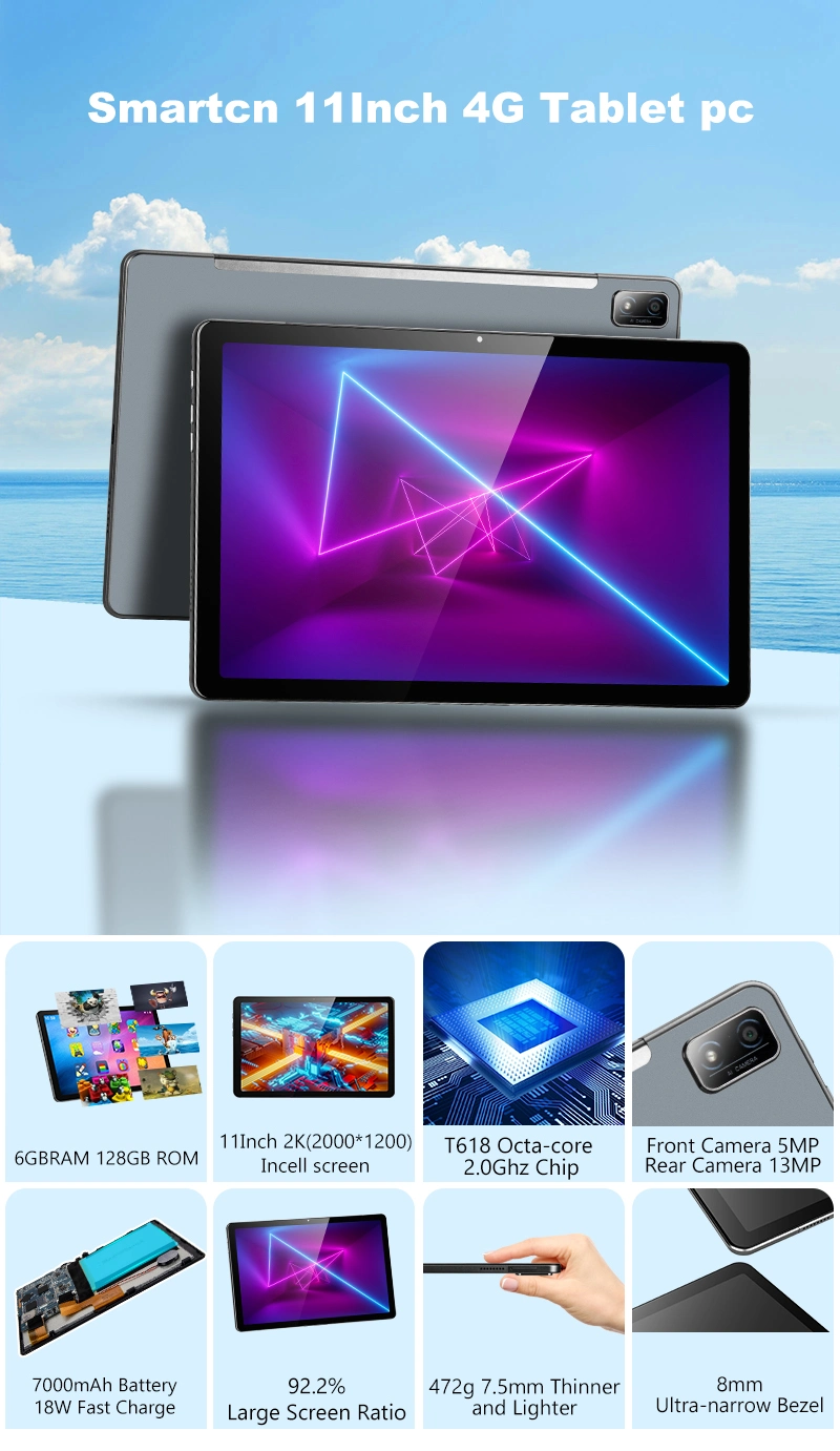 Wholesale Mini Best 4G Tab Tablet 11 Inch RAM/ROM 6GB+128GB 5+13MP Camera Tab 11&quot; Octa Core Android 12 Gaming Tablet PC